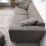Scandinavian design sofa and its pouf