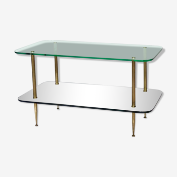Coffee table years 50 glass and brass