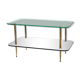 Table basse années 50 verre et laiton