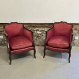 Pair of Louis XV style bergere chairs