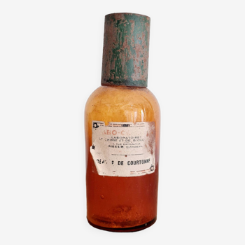 Old amber apothecary bottle