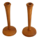 Pair of vintage Scandinavian teak candlesticks 1960