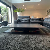 Table basse bois aspect résine