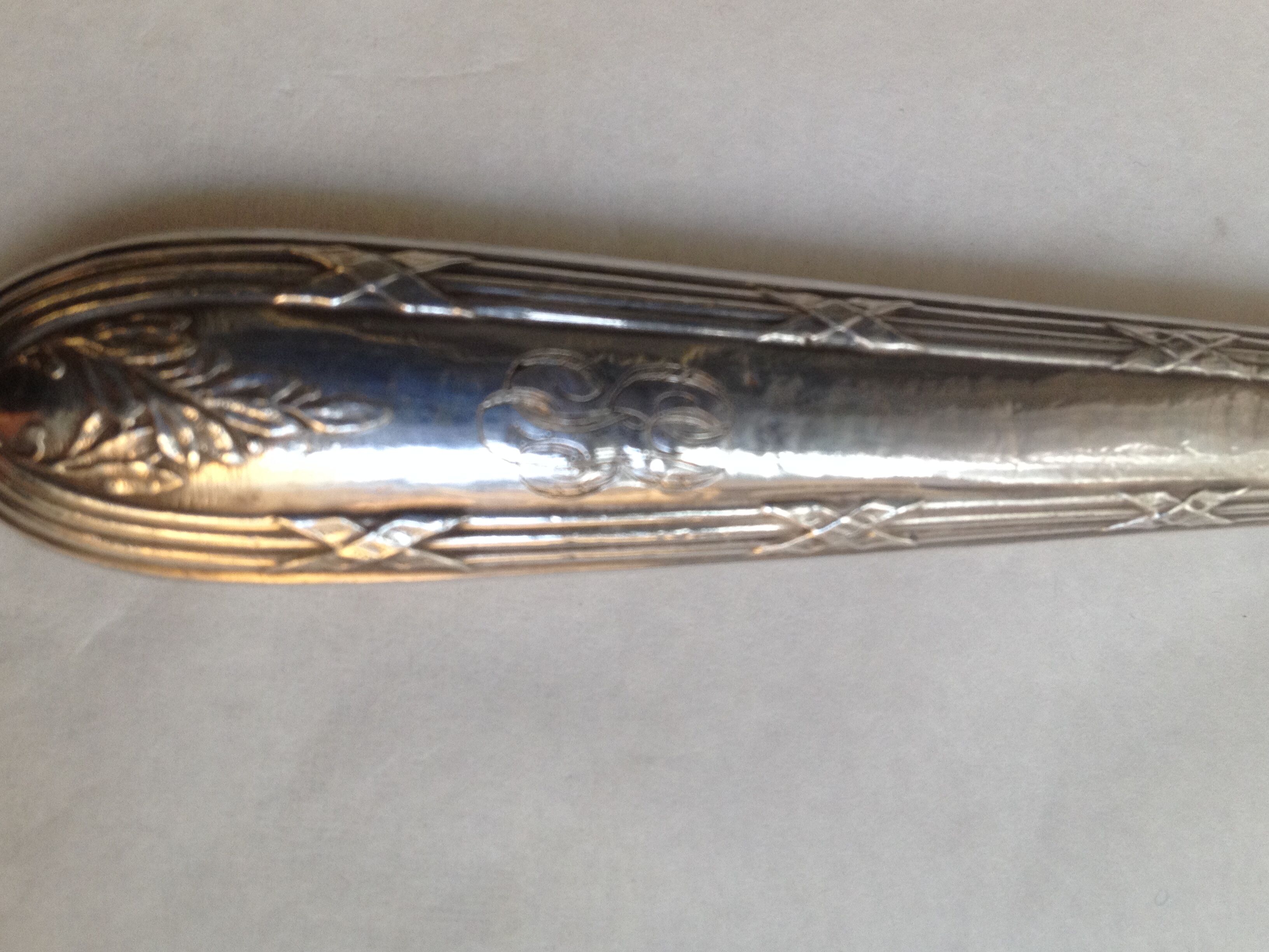 2 serving cutlery in cored silver and silver metal