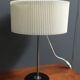 1960s table lamp with a white plissee shade, adjustable in height MCM