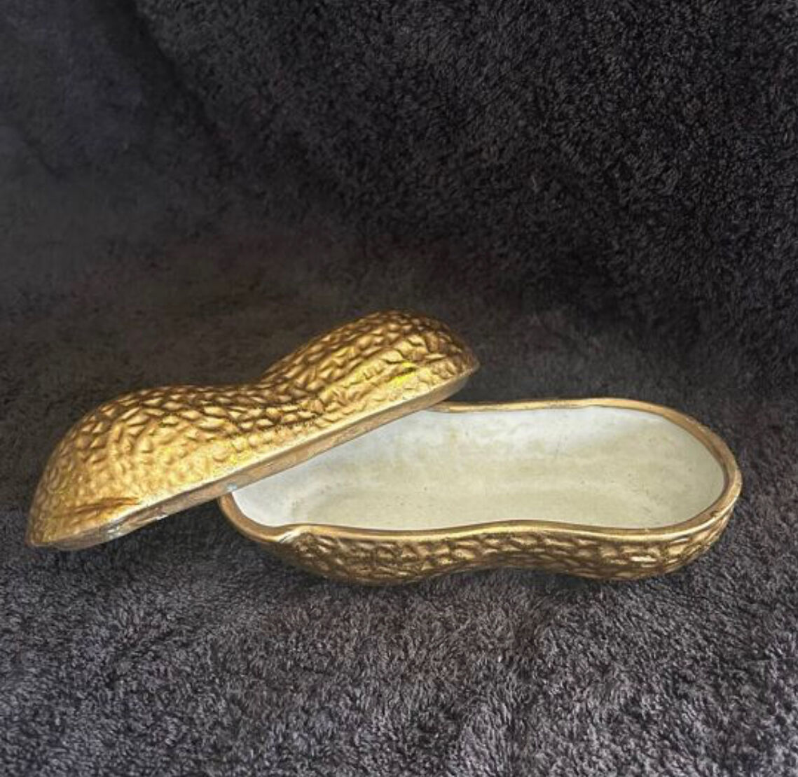 Vintage 1960s-70s ceramic peanut box