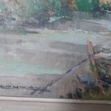 Painting of apple trees in blossom, Normandy