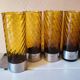 6 70's amber long drink glasses