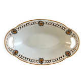 Oval and hollow dish longwy model "cézarine" art deco 30s