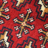 Traditional small vintage red wool persian rug handmade oriental area rug - 67x138cm