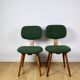 Vintage chair with green boucle backrest like Skoczek - set of 2 chairs