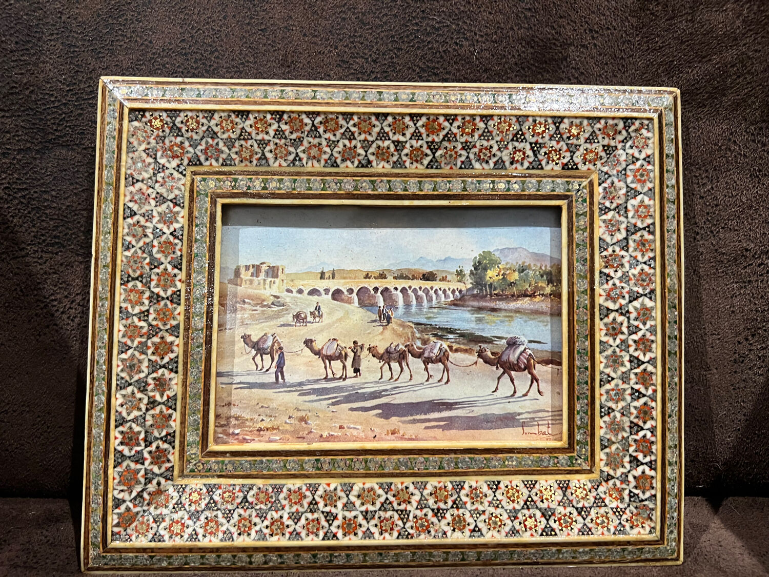 Marquetry photo frame