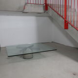 80s glass and bubbly concrete table