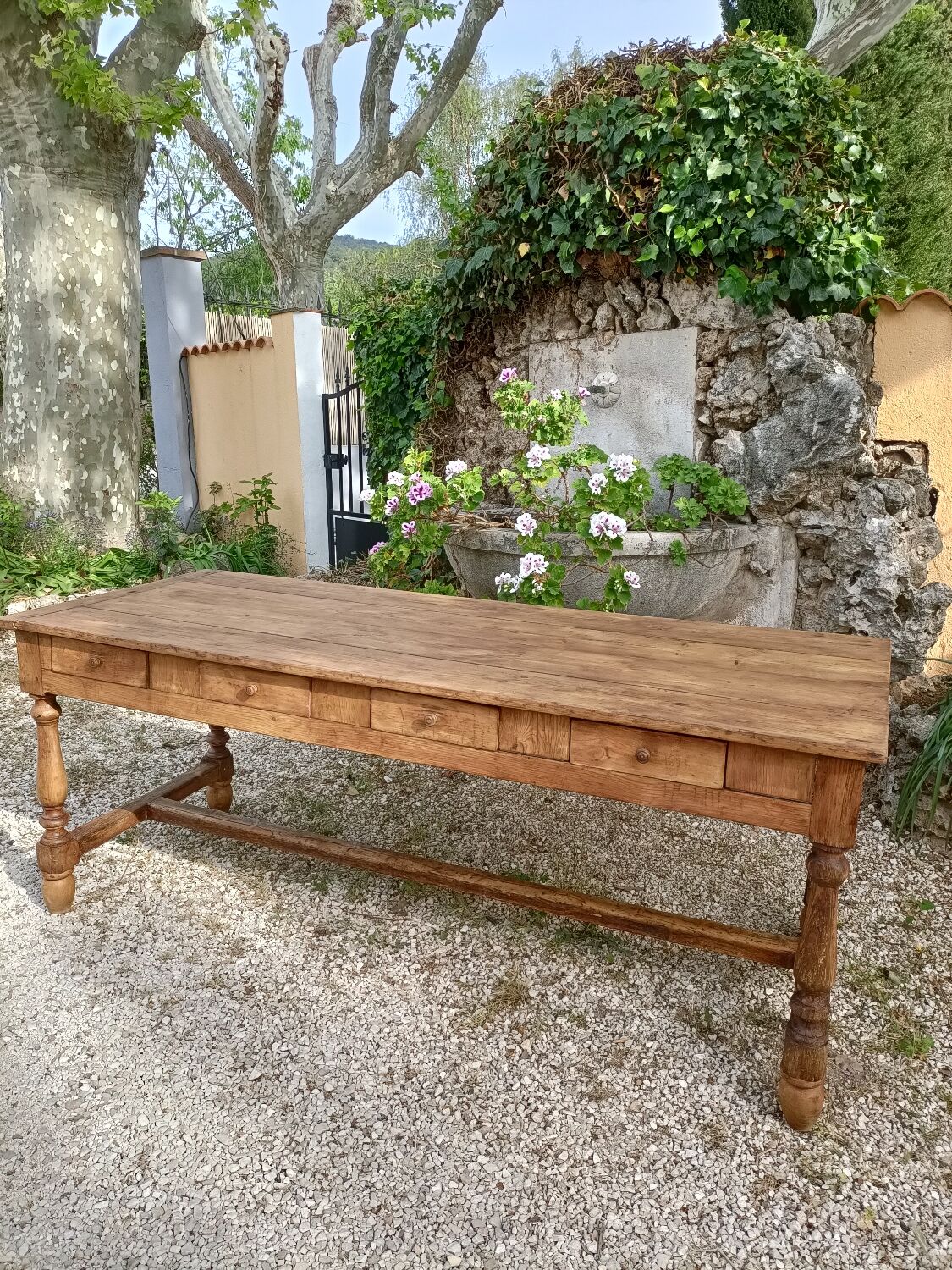 Large old farmhouse table 8 drawers