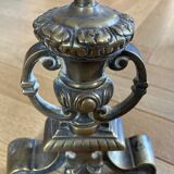 Chenets anciens en bronze et fonte