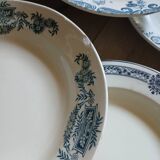 6 assiettes creuses Terre de fer dépareillées