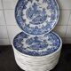 Set of 15 diner plates with English motifs Lunéville