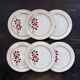 6 assiettes à dessert vintage faïence - Décor fleuri