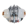 Geometric vintage chandelier in chrome and glass frosted by A.V. Mazzega