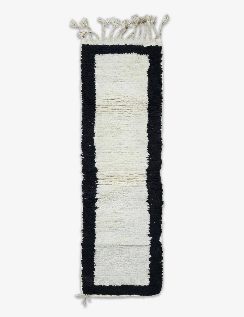 Tapis Corridor Blanc et Noir - 193 x 54 cm