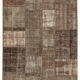 Hand-knotted turkish vintage 170 cm x 245 cm brown patchwork carpet