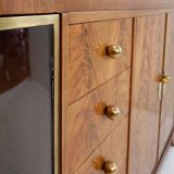 Art deco display cabinet in walnut veneer - Circa 1930