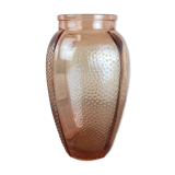 Peach pink glass vase
