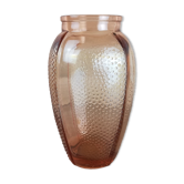 Peach pink glass vase