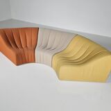 Kwok Hoi Chan "Chromatic" modular sofa in orange, yellow and cream.
