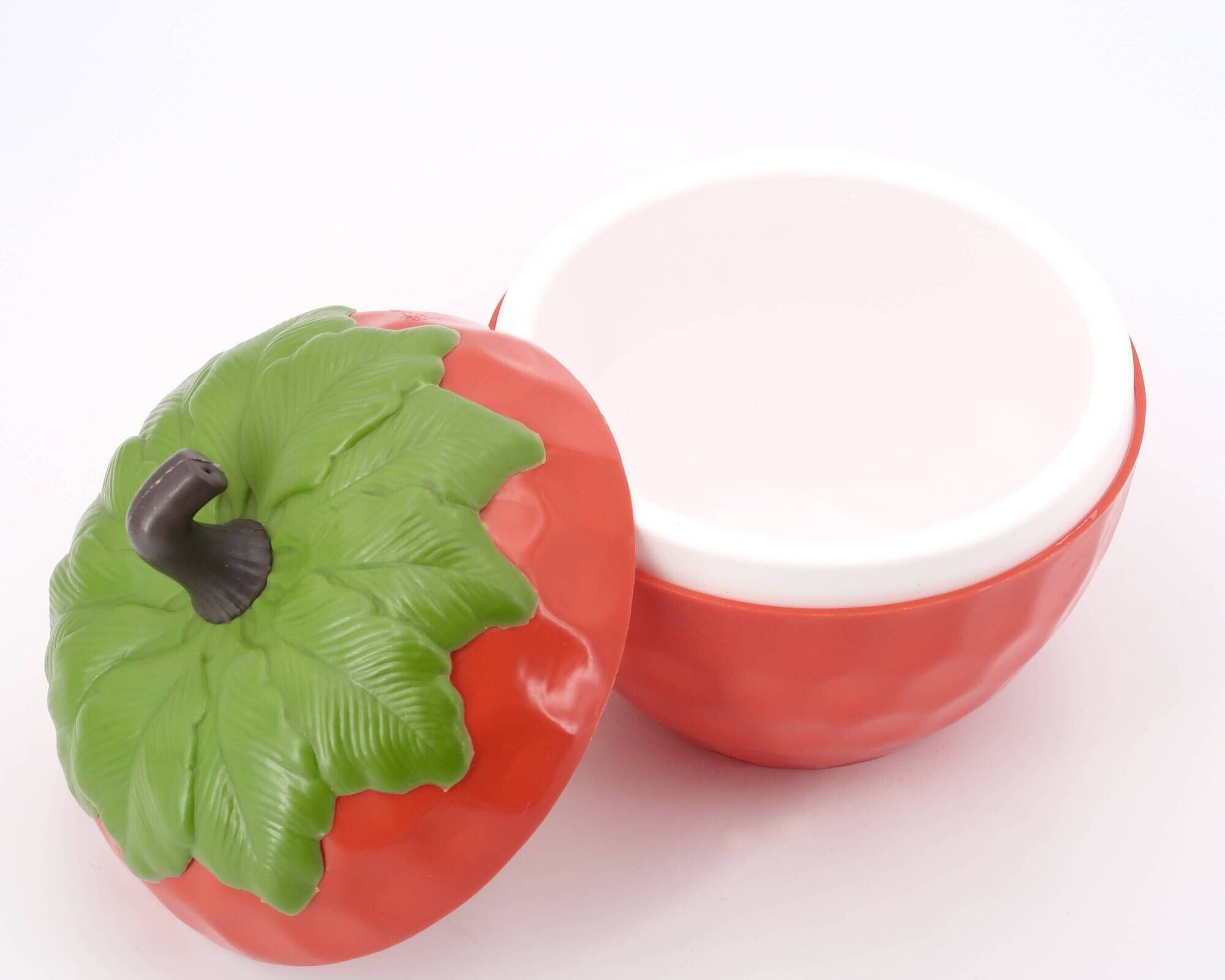 Red plastic strawberry ice bucket, 1970s