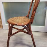 Vintage rattan and cane bistro chair