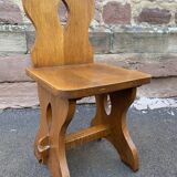 2 Scandinavian Brutalist chairs Pierre Chapo School Mid Century Wood 1960