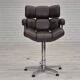 1970s, Scandinavian swivel chair, original condition, artificial leather, chrome steel.