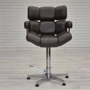 1970s, Scandinavian swivel chair, original condition, artificial leather, chrome steel.