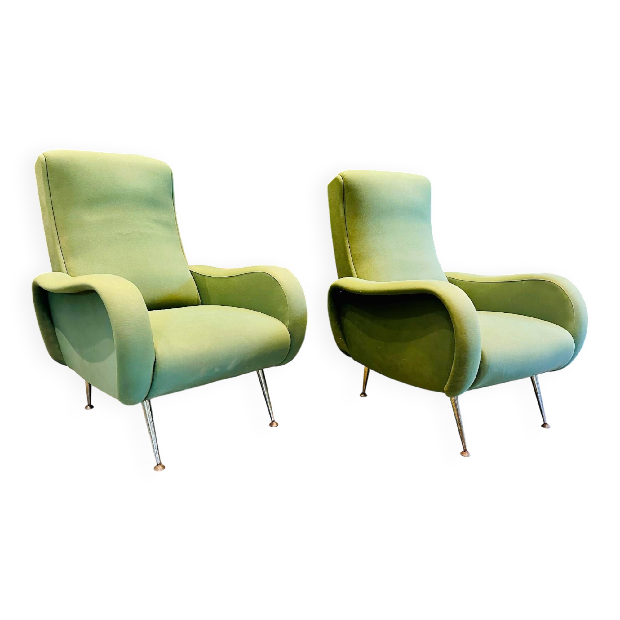 Pair of vintage mid-century organic design armchairs.