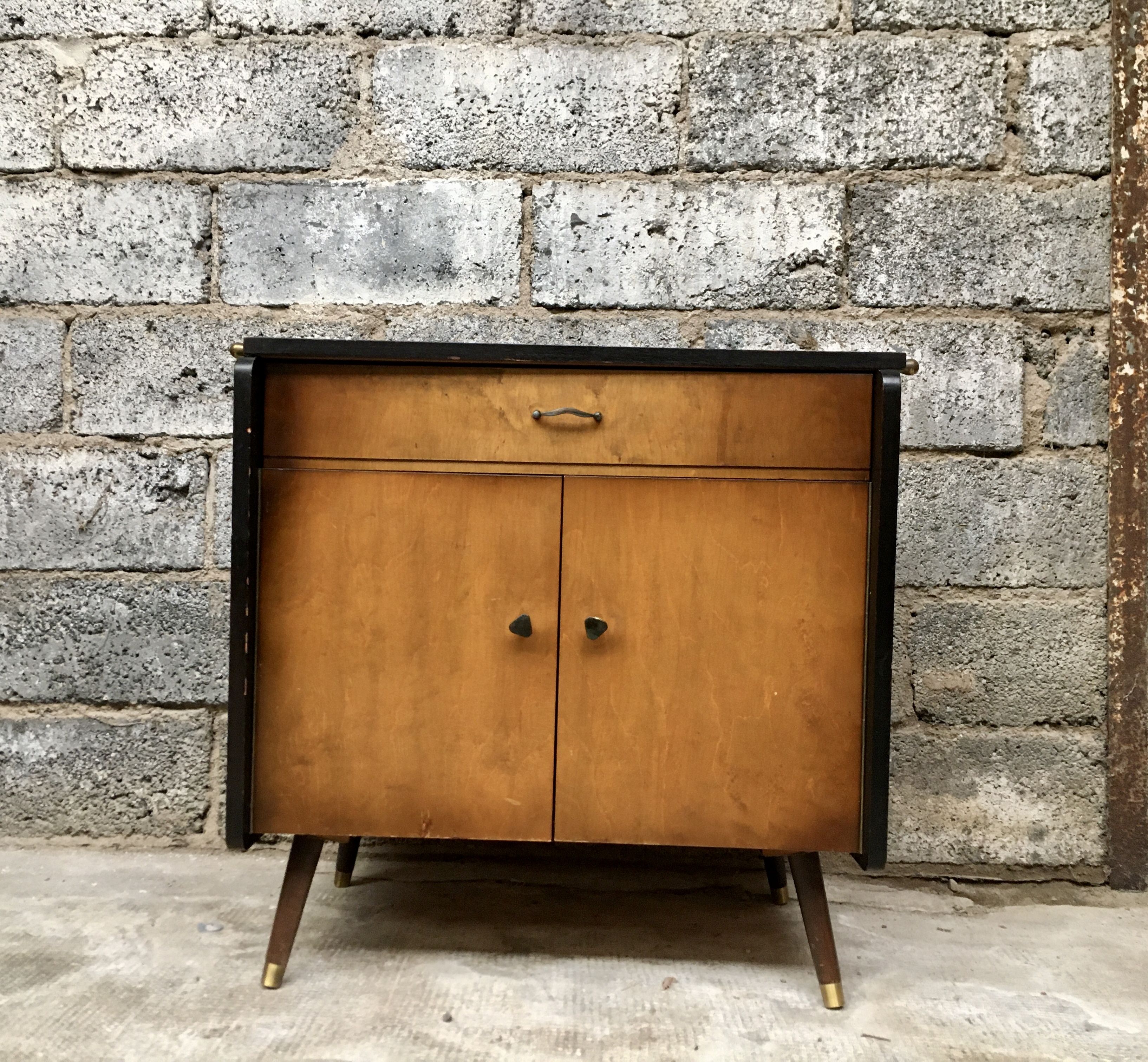 tv/hifi furniture enfilade bahut buffet vintage feet compass 1960