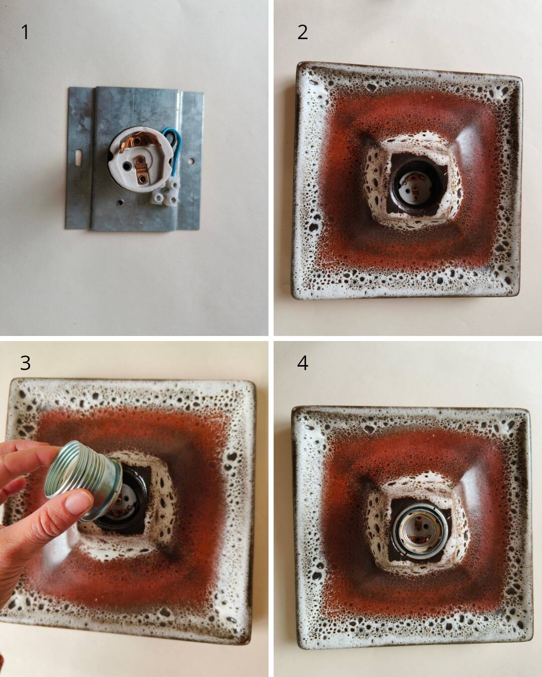 Fat Lava Brutalist Wall Lamp - 70s - Vintage Ceramic Wall Lamp