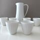 Hutschenreuther Carafe with tumblers, juice jug, white porcelain, Hutschenreuther Exzellenz