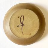 Enamelled stoneware dish / salad bowl signed