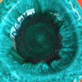 Turquoise glazed ceramic catchall by Giraud Vallauris 1960