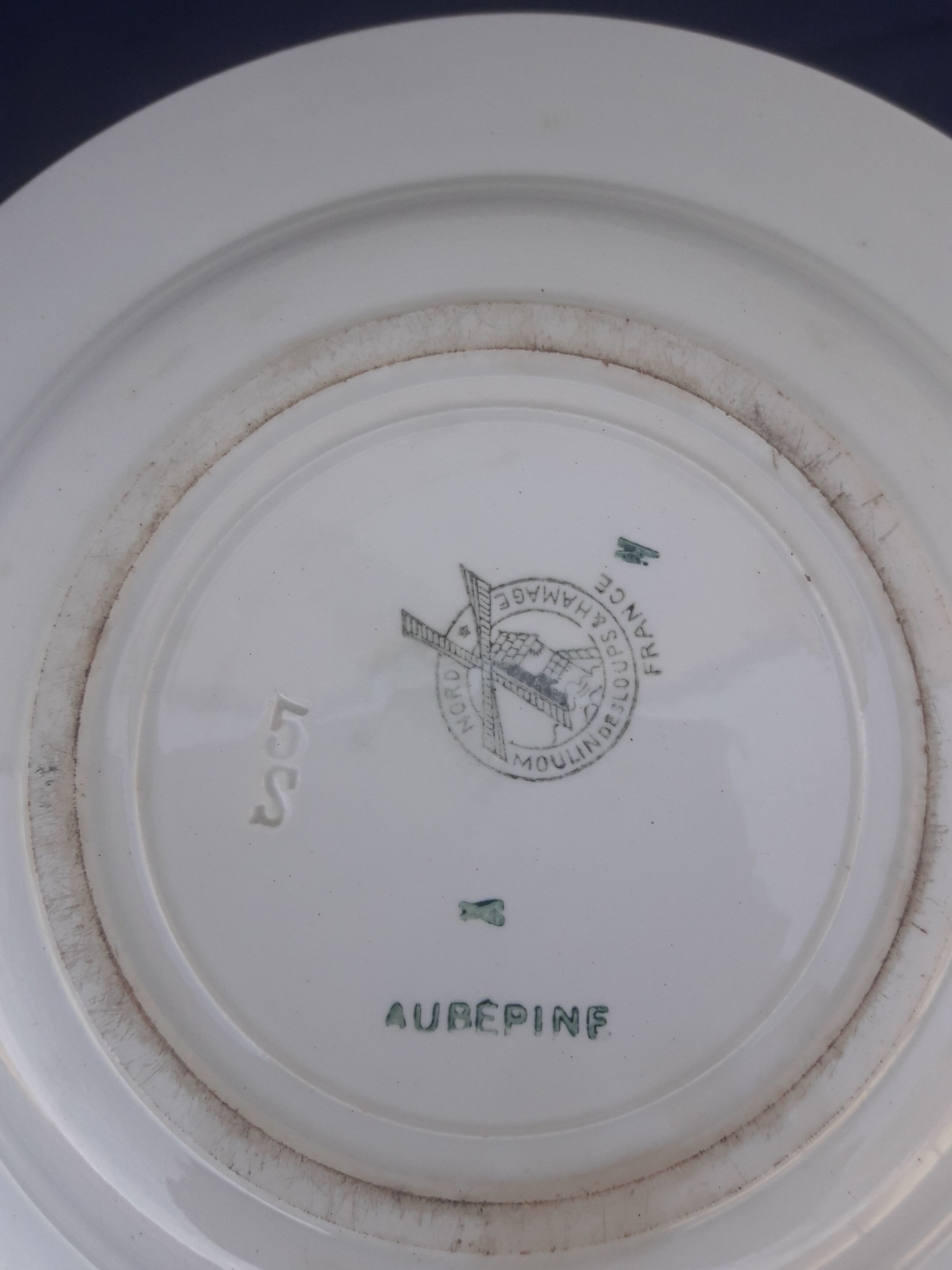 Hollow plate in earthenware Mill of Wolves and Hamage model Hawthorn diam 22 cm