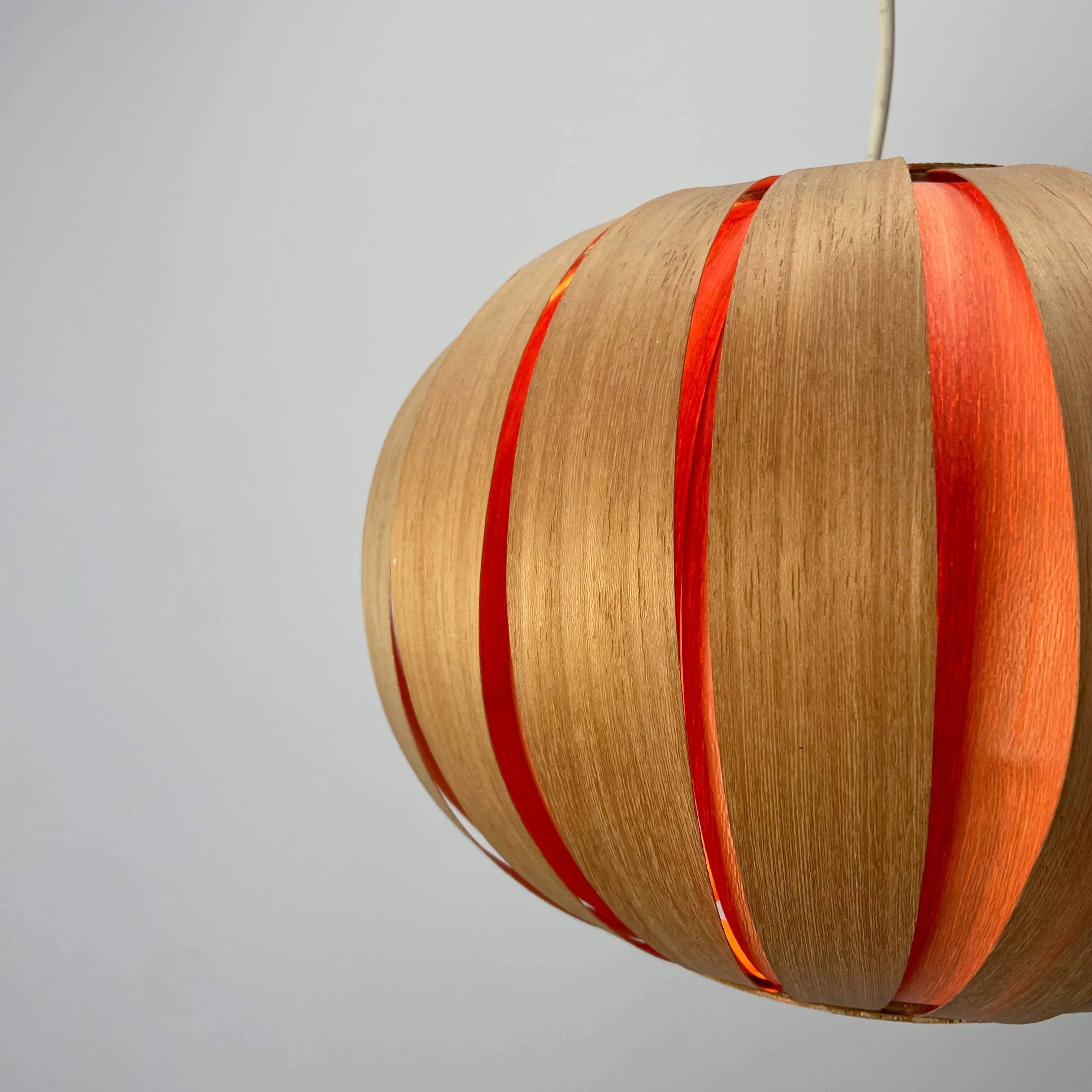 1960s bamboo globe pendant lamp