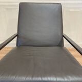 Steel and leather designer armchair from the 1970s