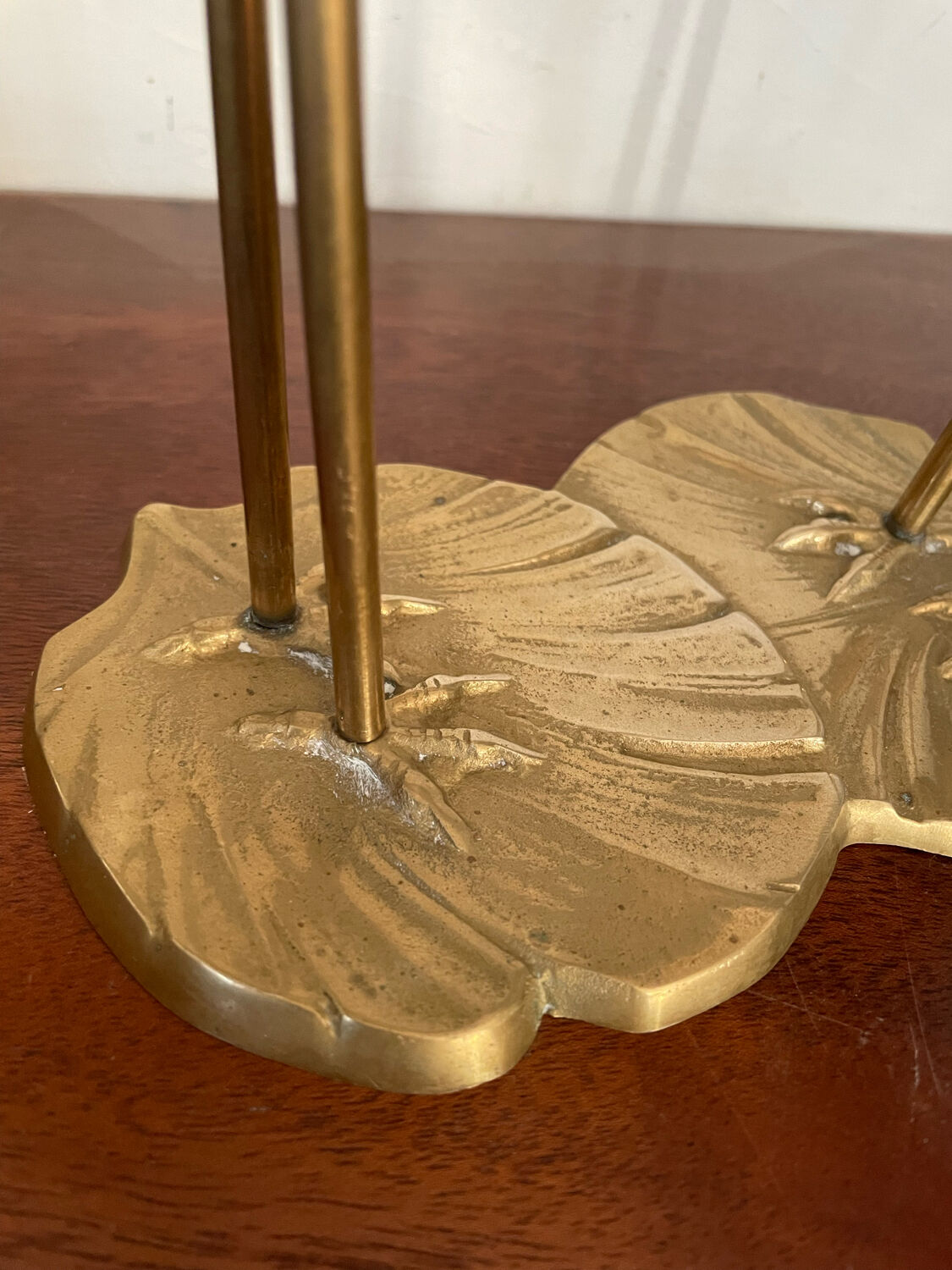 Pair brass birds 31 cm