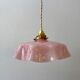 Walking suspension in Clichy glass speckled pink bobon years 20-30