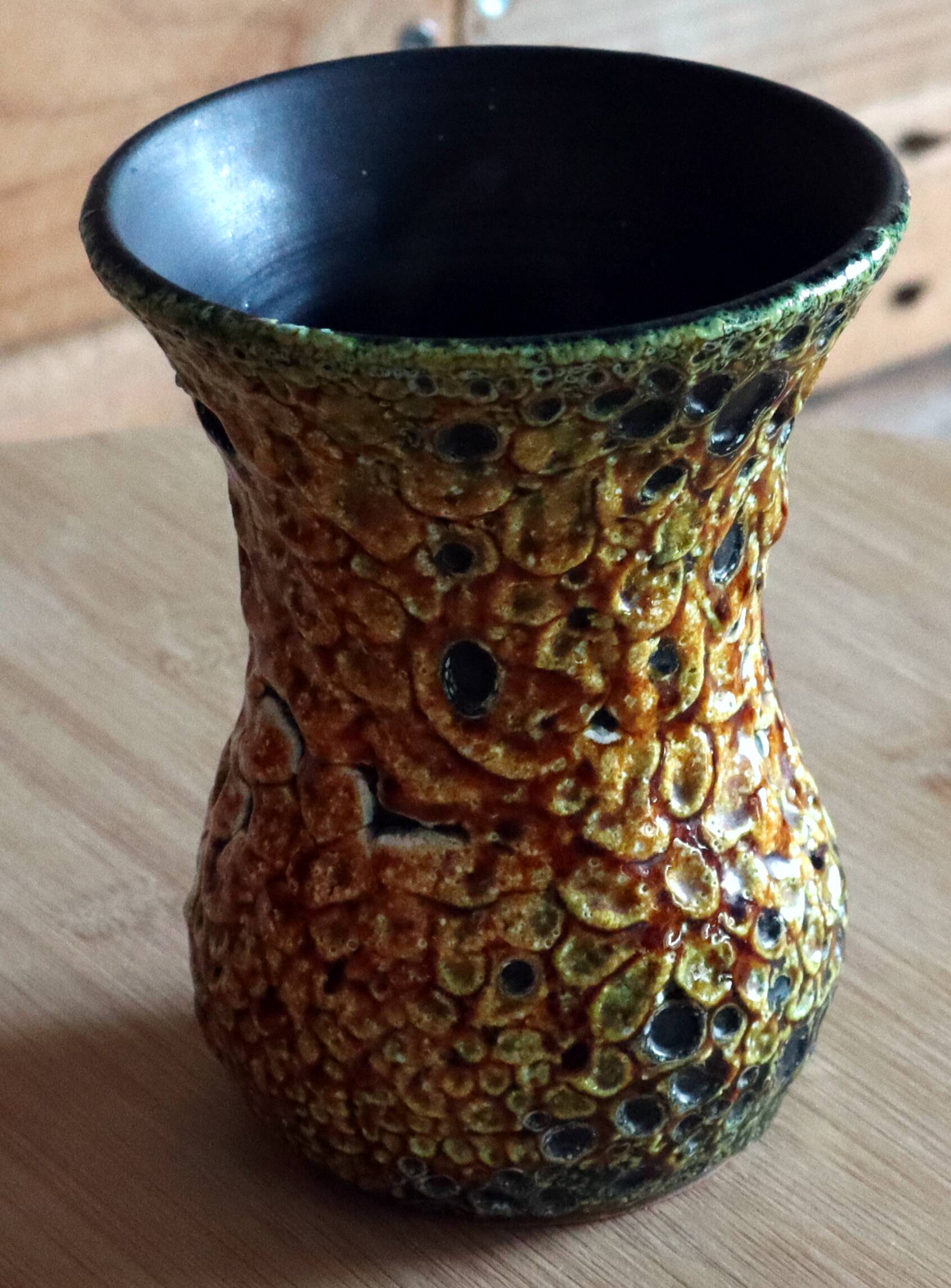 Small ceramic vase "Fat Lava" / "Sea Foam" style Vallauris
