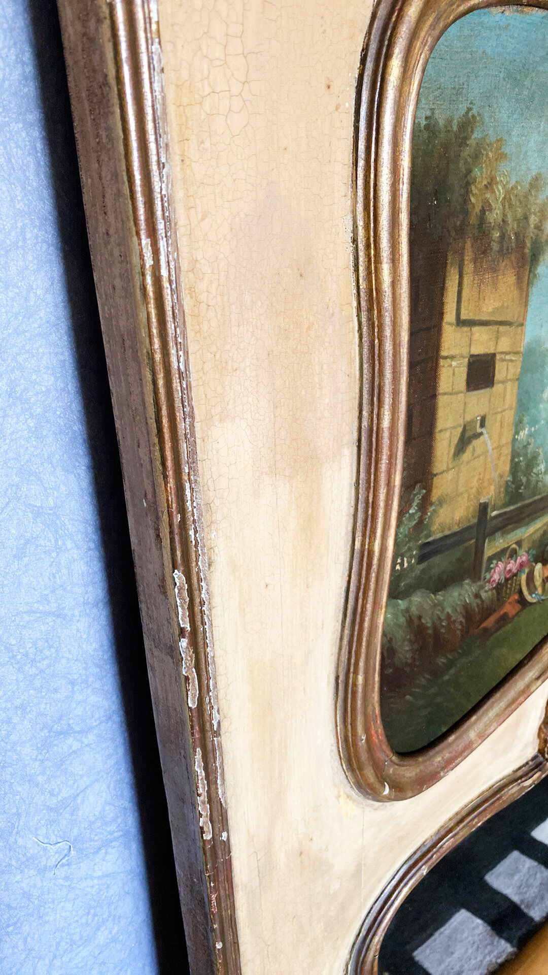 Fireplace trumeau mirror, gilded