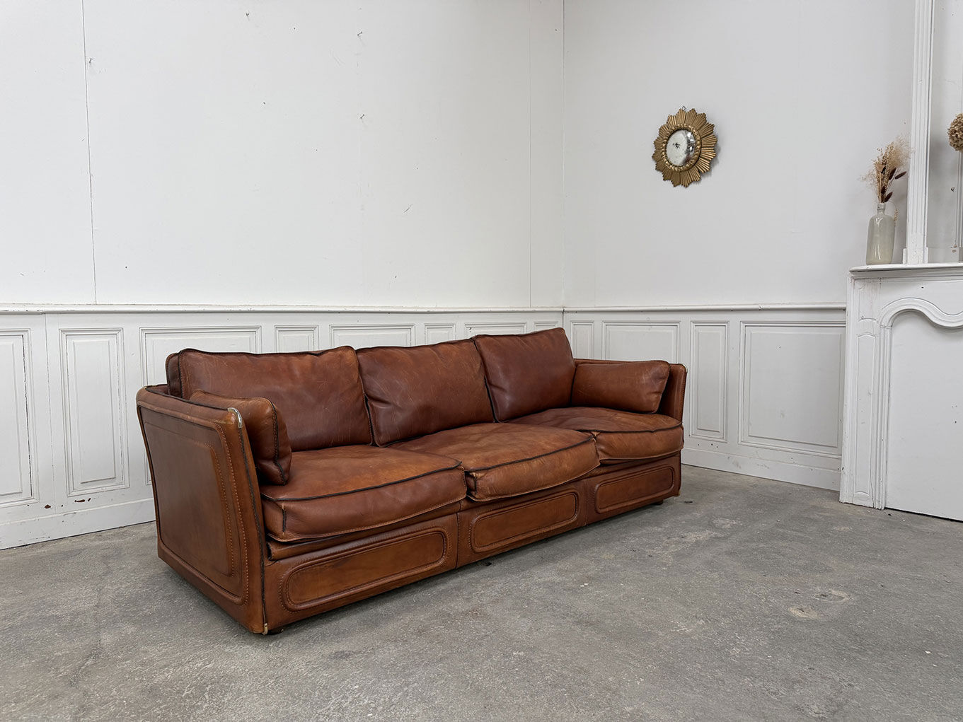 1980 leather cowhide sofa