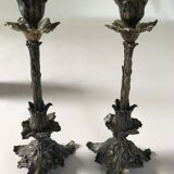 2 candlesticks, leaf holly