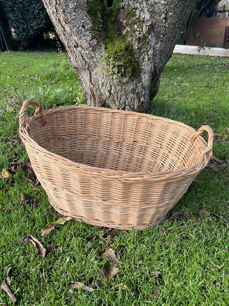 Wicker basket with handles